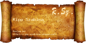 Ripp Szabina névjegykártya