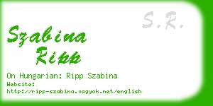 szabina ripp business card